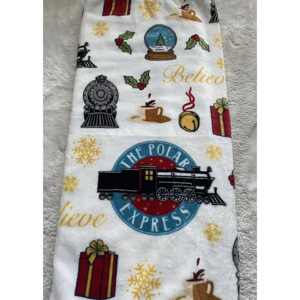 The Polar Express Icons 50 X 70”‎ Soft Plush Throw Blanket Christmas Holiday NEW